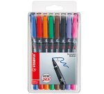Pennarello OHPen universal permanente 843 - punta media 1 mm - colori assortiti - Stabilo - conf. 8 pezzi