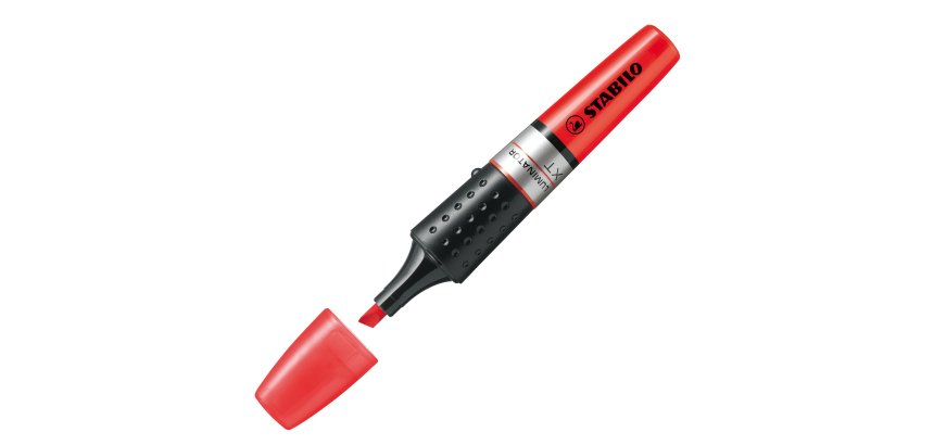 Evidenziatore Stabilo Luminator - punta a scalpello - tratto 2 -5 mm - rosso - Stabilo
