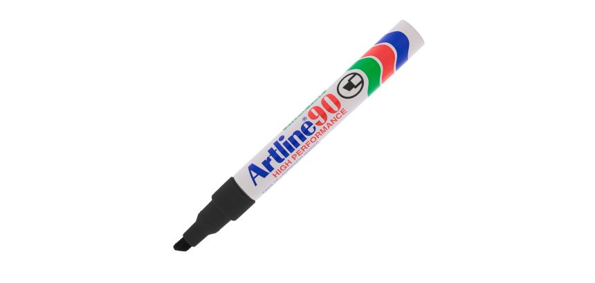 Marcatore permanente A 90 - punta a scalpello - 2 - 5 mm - nero - Artline