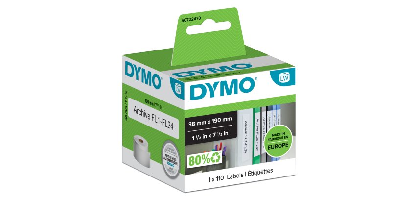 Rotolo 110 etichette LW 990180 - 38 x 190 mm - carta - registratore piccolo - bianco - Dymo