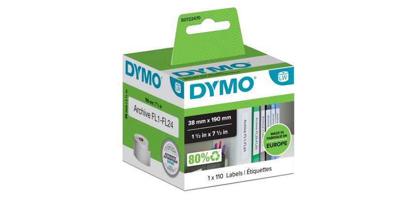Rotolo 110 etichette LW 990180 - 38 x 190 mm - carta - registratore piccolo - bianco - Dymo