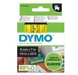 Nastro D1 standard 436180 - 6 mm x 7 mt - PL - nero/giallo - Dymo
