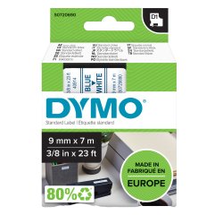 Nastro D1 standard 409140 - 9 mm x 7 mt - PL - blu/bianco - Dymo