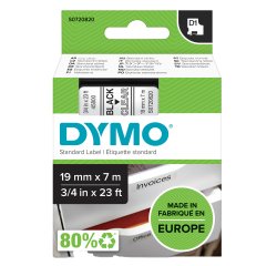 Nastro D1 standard 458000 - 19 mm x 7 mt - PL - nero/trasparente - Dymo