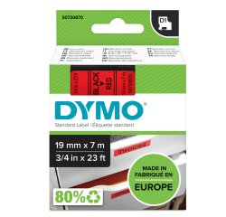 Nastro D1 standard 458070 - 19 mm x 7 mt - PL - nero/rosso - Dymo