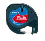 Nastro Letratag 912030 - 12 mm x 4 mt - plastica - rosso - Dymo