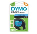 DYMO Branded LetraTag Plastic Labels | 12 mm x 4 m Roll | Black Print on Blue Labels | MultipurposeSelf-Adhesive Labels for LetraTag Label Makers