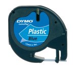 DYMO Branded LetraTag Plastic Labels | 12 mm x 4 m Roll | Black Print on Blue Labels | MultipurposeSelf-Adhesive Labels for LetraTag Label Makers