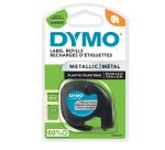 Nastro Letratag 912080 - 12 mm x 4 mt - metallo - argento - Dymo