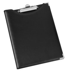 Portablocco in similpelle con tasca - nero - 24 x 31cm - Lebez