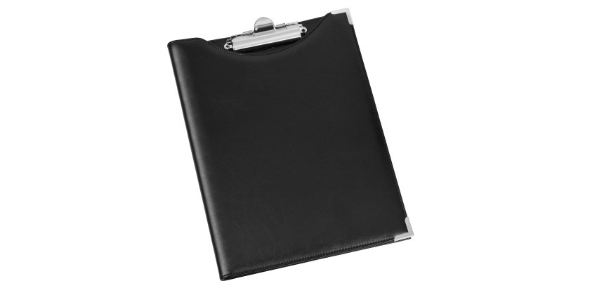 Portablocco in similpelle con tasca - nero - 24 x 31cm - Lebez