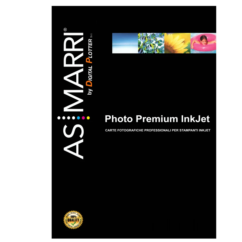 Carta fotografica - per inkjet - A4 - 270 gr - 40 fogli - effetto lucido -  bianco - As Marri su