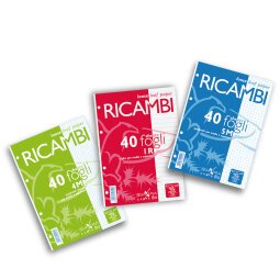 Ricambi forati Quaxima - A5 - 4 mm - 80 gr - 40 fogli - Pigna