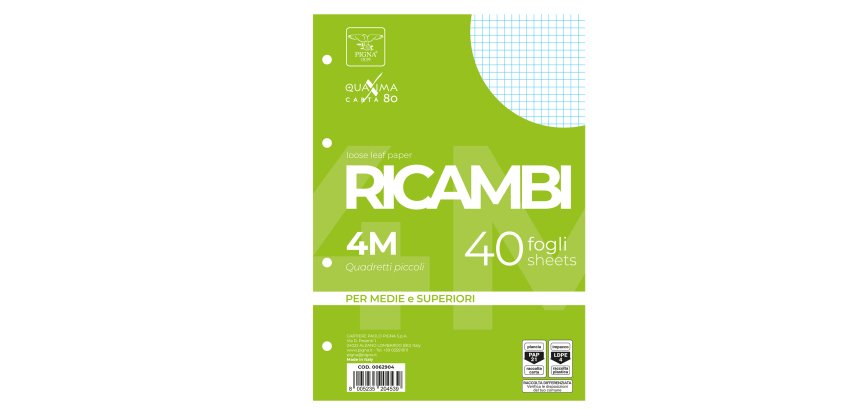 Ricambi forati Quaxima - A5 - 4 mm - 80 gr - Pigna - conf. 40 pezzi