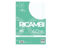Ricambi forati Quaxima - A4 - 1 rigo con margine - 80 gr - 40 fogli - Pigna