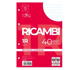 Ricambi forati Quaxima - A4 - 1 rigo - 80 gr - Pigna - conf. 40 pezzi