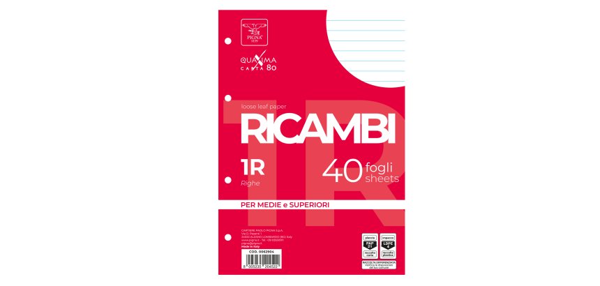 Pigna Ricambi A4 notebook filler paper 210 x 297 mm (A4) 40 sheets
