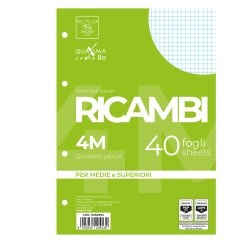 Ricambi forati Quaxima - A4 - 4 mm - 80 gr - 40 fogli - Pigna