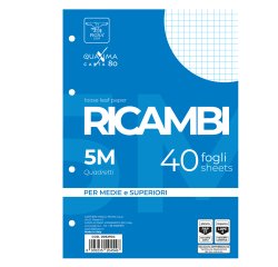 Ricambi forati Quaxima - A4 - 5 mm - 80 gr - Pigna - conf. 40 pezzi