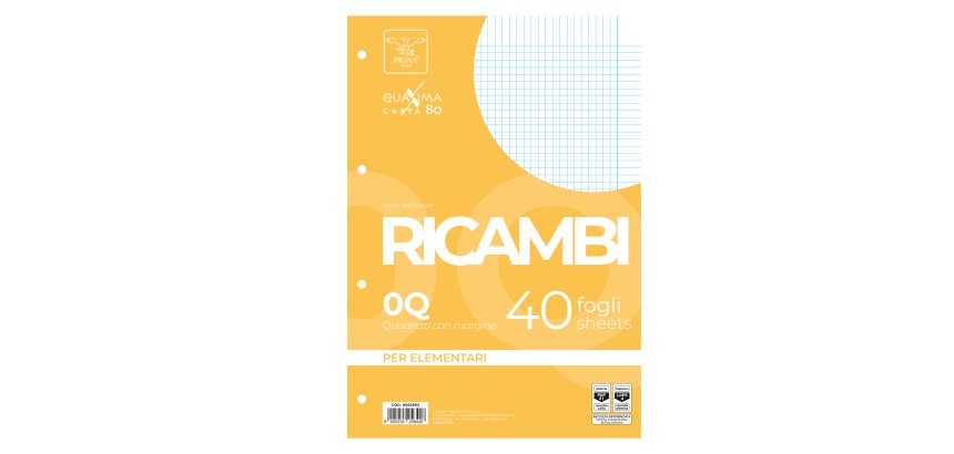 Ricambi forati Quaxima - A4 - 5 mm c/margine - 80 gr - Pigna - conf. 40 pezzi