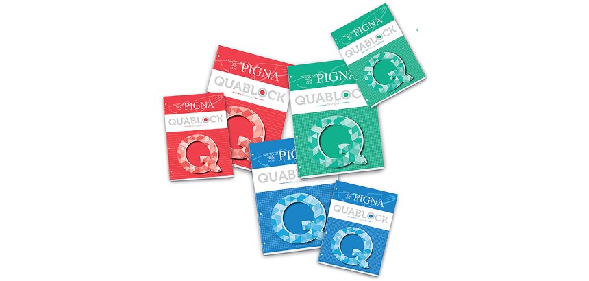 Blocco Quablock Original - collato - A5 - 5 mm - 80 gr - 50 fogli - 4 fori - Pigna