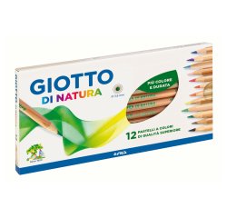 Pastelli colorati Natura - diametro mina 3,8 mm - legno di cedro -  colore assortiti - Giotto - conf. 12 pezzi