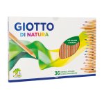 Pastelli colorati Natura - diametro mina 4 mm - legno di cedro - colori assortiti - Giotto - astuccio 36 pezzi