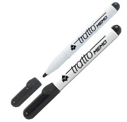 Pennarello Tratto Memo - a secco - per lavagne cancellabili - punta conica - tratto 2,5 mm - nero - Tratto