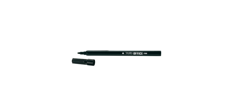 Pennarelli Office - punta feltro - punta fine - tratto 0,7 mm - nero - Tratto - conf. 12 pezzi