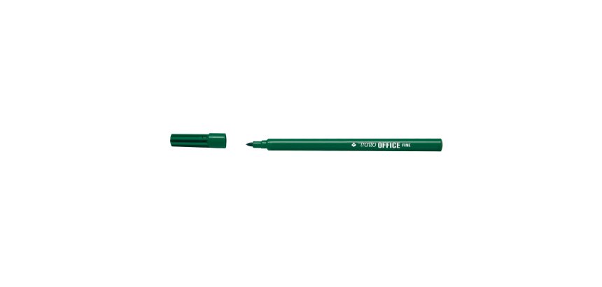 Pennarelli Office - punta feltro - punta fine -  tratto 0,7 mm - verde - Tratto - conf. 12 pezzi