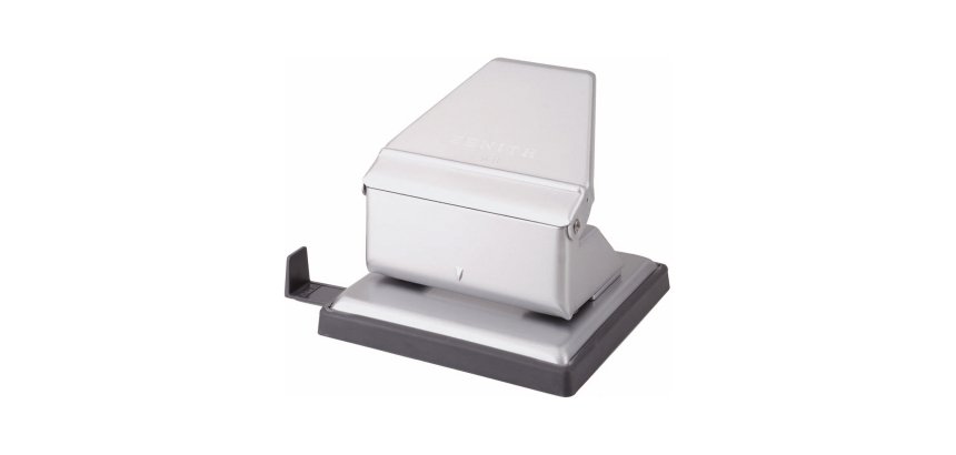 Perforatore 788 - con guida in ABS - max 15 fogli - 2 fori - passo 8 cm - alluminio - Zenith