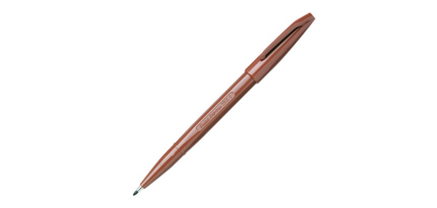 Pennarello Sign Pen S520 punta feltro - punta 2 mm - marrone - Pentel