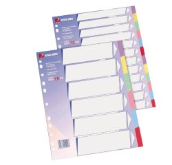 Separatore - cartoncino 225 gr - 12 tasti colorati - A4 - multicolore