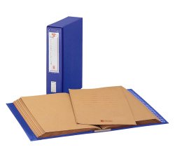 Classificatore alfabetico Mec - 20 cartelline 3 lembi - 23 x 32 cm - dorso 8,5 cm - blu - King Mec