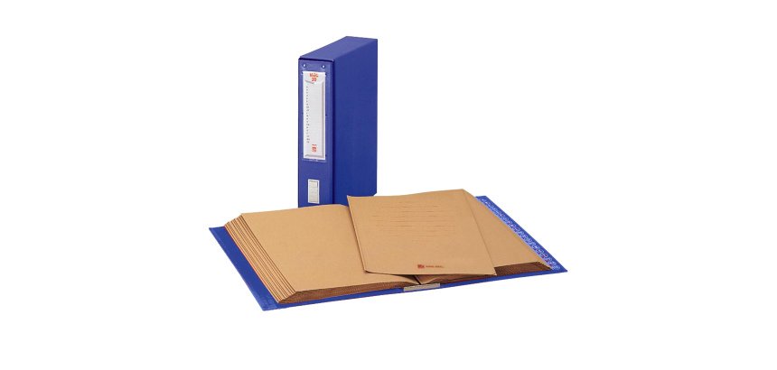 Classificatore alfabetico Mec - 20 cartelline 3 lembi - 23 x 32 cm - dorso 8,5 cm - blu - King Mec