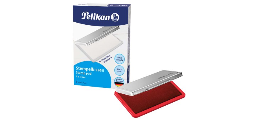 Cuscinetto per timbri - 7 x 11 cm - rosso - Pelikan