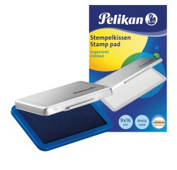 Cuscinetto per timbri - 9 x 16 cm - blu - Pelikan