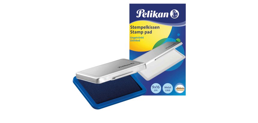 Cuscinetto per timbri - 9 x 16 cm - blu - Pelikan