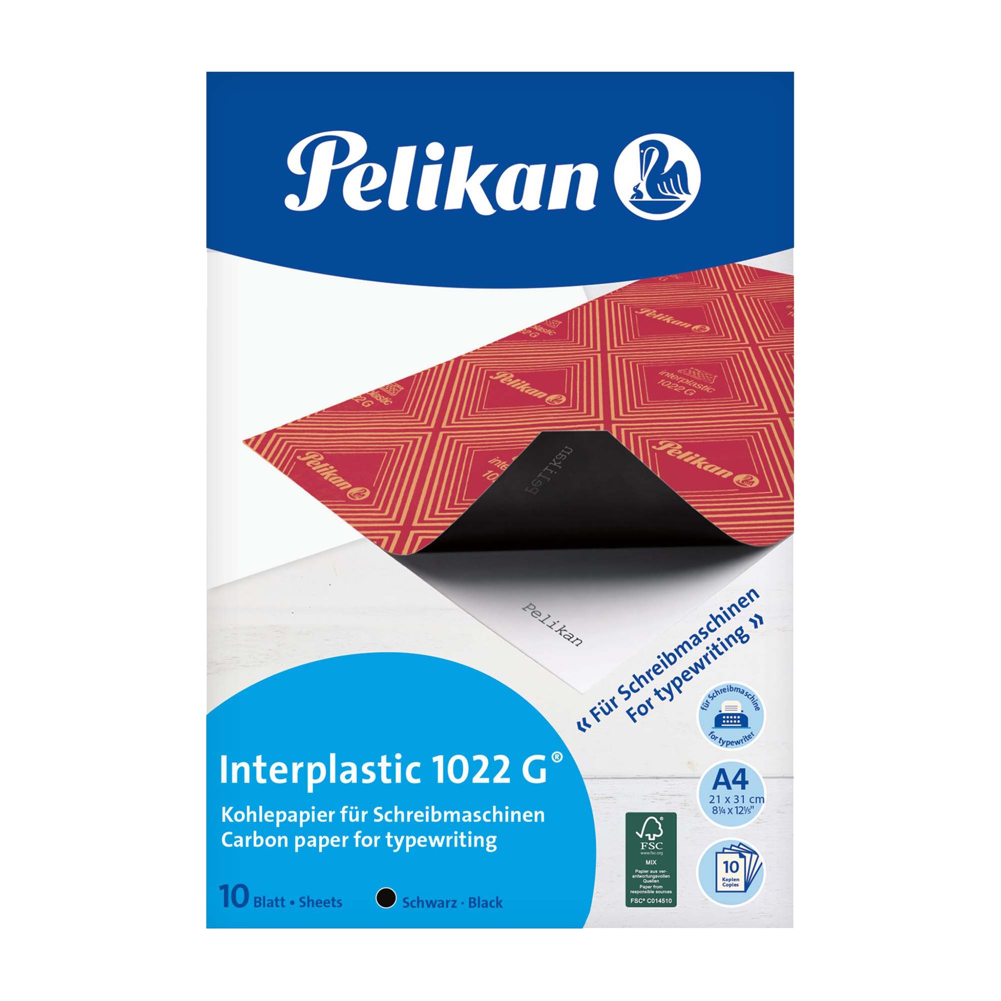 Pelikan Interplastic 1022G Zwart A4 - 100 Vel Doorslagpapier