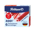 Cartucce inchiostro 4001 (TP/6)  - lunghezza 39mm - rosso - Pelikan  - conf. 6 pezzi