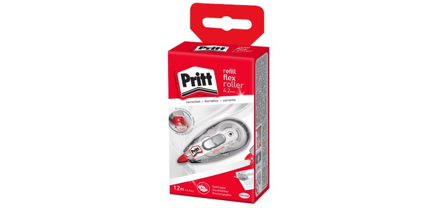 Correttore a nastro - roller - ricaricabile - 4,2 mm x 12 mt - Pritt