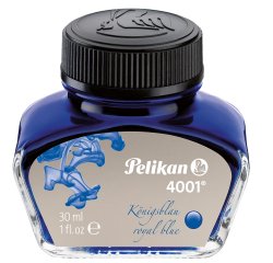 En_tinta estilografica pelikan 4001 azul real bote 30 ml