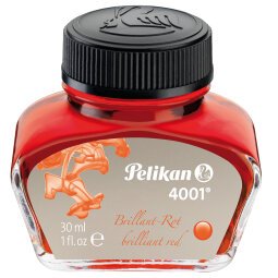 En_tinta estilografica pelikan 4001 rojo brillante bote 30 ml