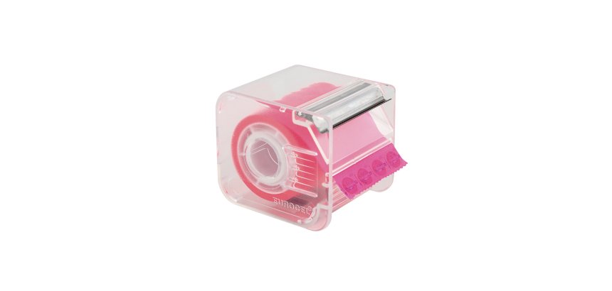 Nastro adesivo con dispenser Memograph - 50 mm x 10 m - PVC - rosa - Eurocel