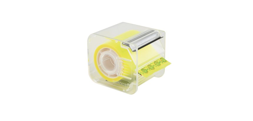 Nastro adesivo con dispenser Memograph - 50 mm x 10 m - PVC - giallo - Eurocel