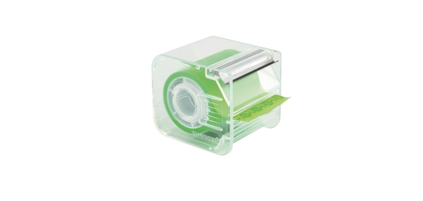 Nastro adesivo con dispenser Memograph - 50 mm x 10 m - PVC - verde - Eurocel