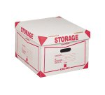 Scatola Storage - con coperchio - 38,5 x 26,4 x 39,7 cm - bianco e rosso - Esselte Dox
