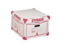 Scatola Storage - con coperchio - 38,5x26,4x39,7 cm - bianco e rosso - Esselte Dox