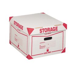 Scatola Storage - con coperchio - 38,5x26,4x39,7 cm - bianco e rosso - Esselte Dox
