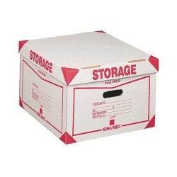 Scatola Storage - con coperchio - 38,5x26,4x39,7 cm - bianco e rosso - 1603 Esselte Dox